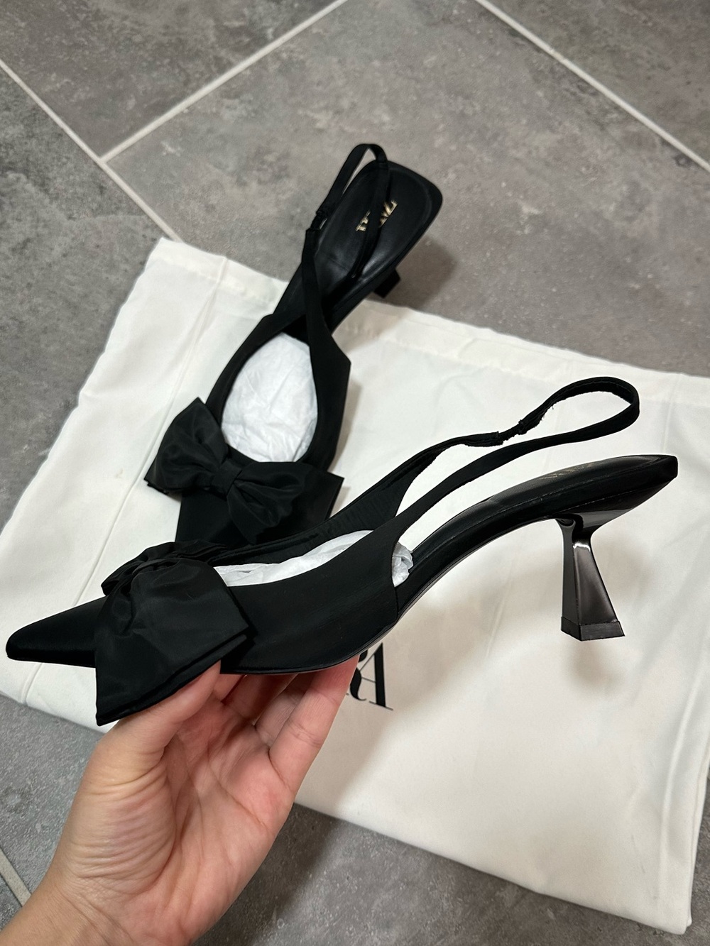 ZARA SLINGBACK HEELS WITH BOW - Picture 11 of 15